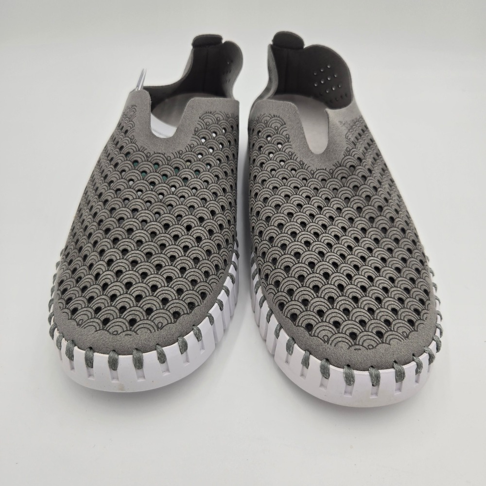 Ilse Jacobsen Tulip 139 Grey Perforated Slip On Sneakers Womens 40 Flats EUC - Picture 2 of 8